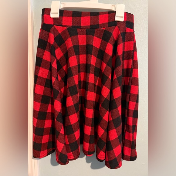 Women's Casual Stretchy Flared Mini Skater Skirt Basic A-Line Pleated Midi Skirt - Picture 3 of 5